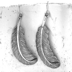 Large Feather Bird Nature Lovers Gift Charm Earrings